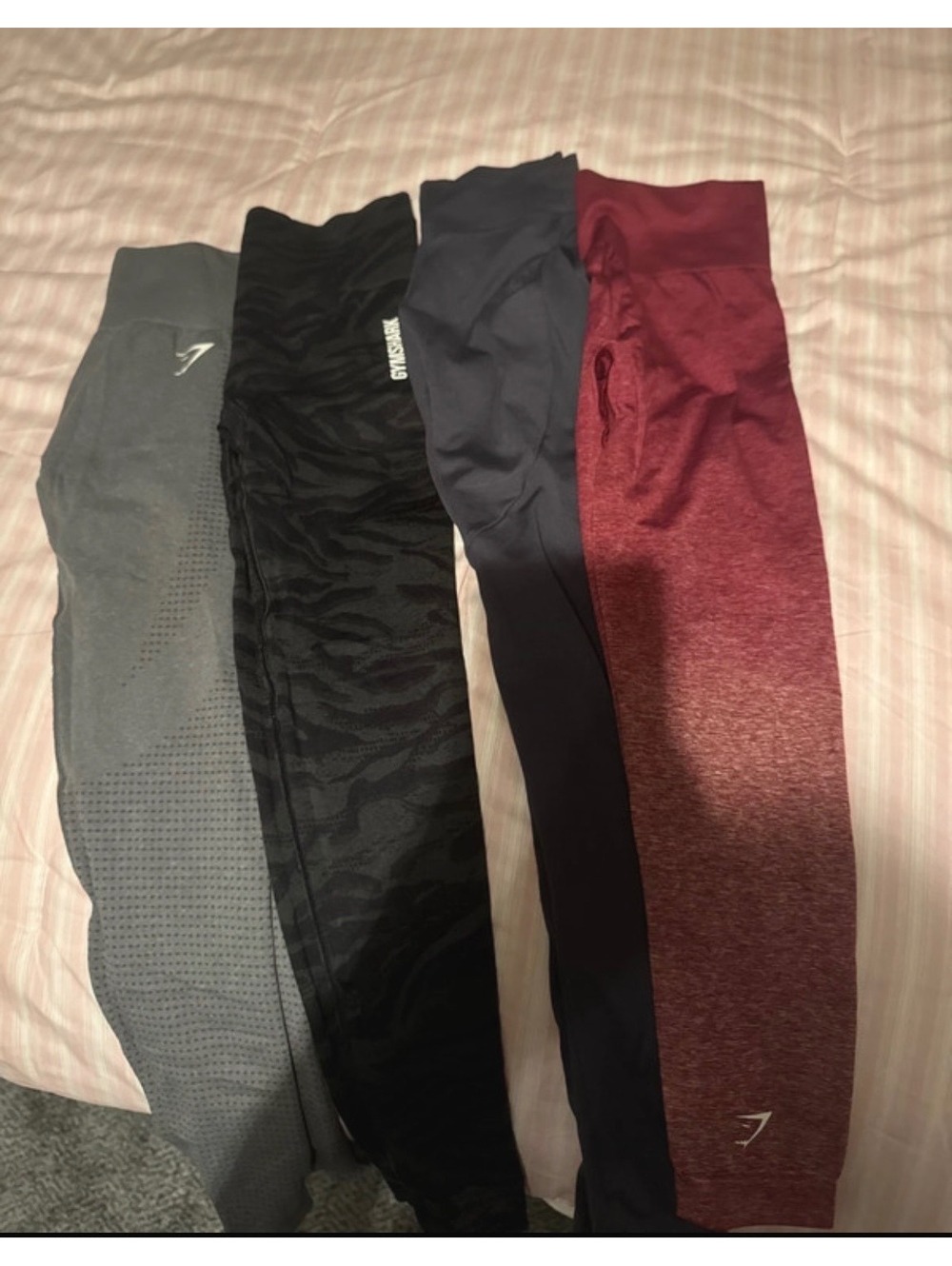 Set of 4 Gymshark Women's Leggings in Various Colors and Patterns, Size Small